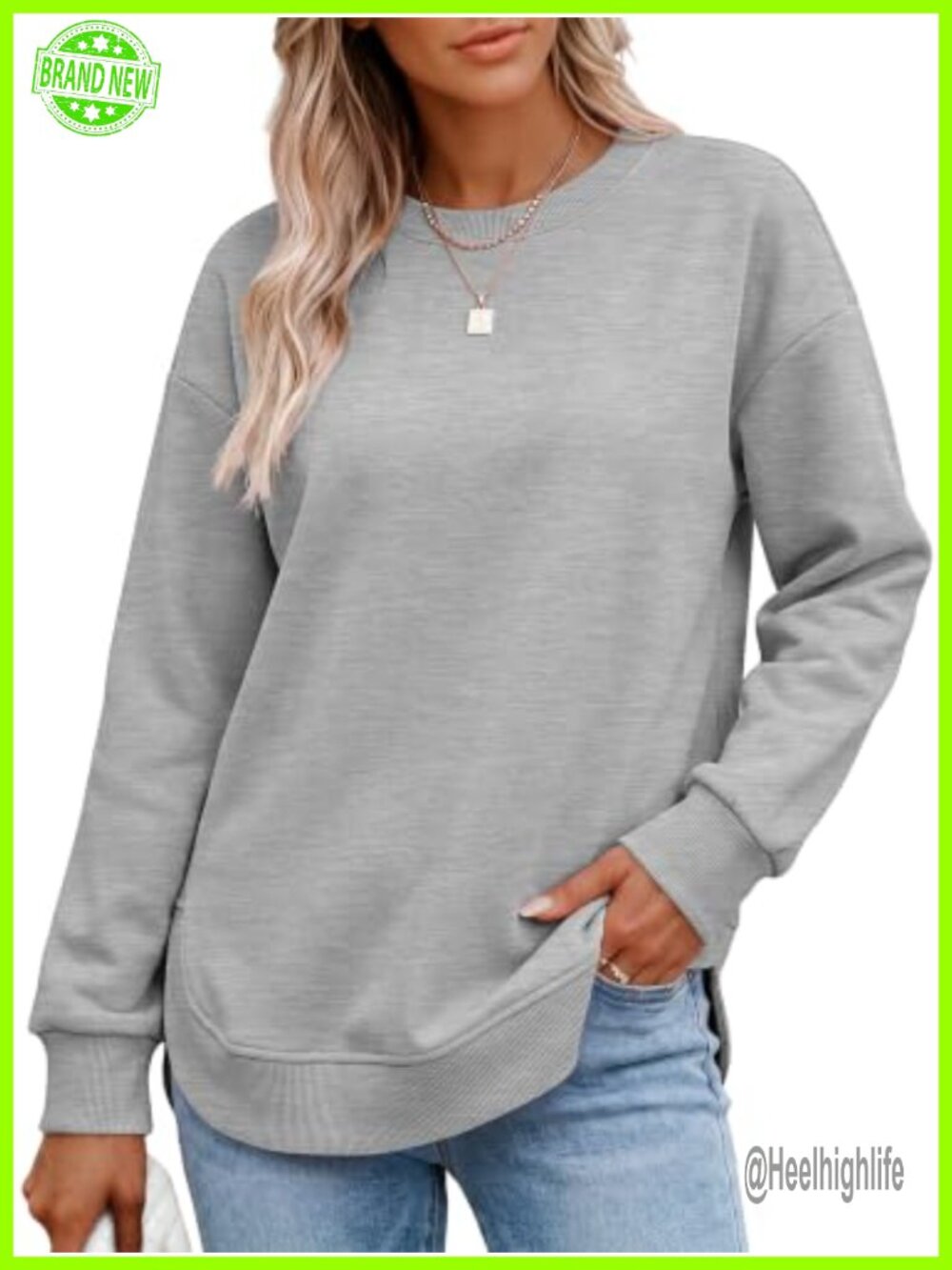 ANRABESS Womens Crewneck Long Sleeve Sweatshirt Tunic